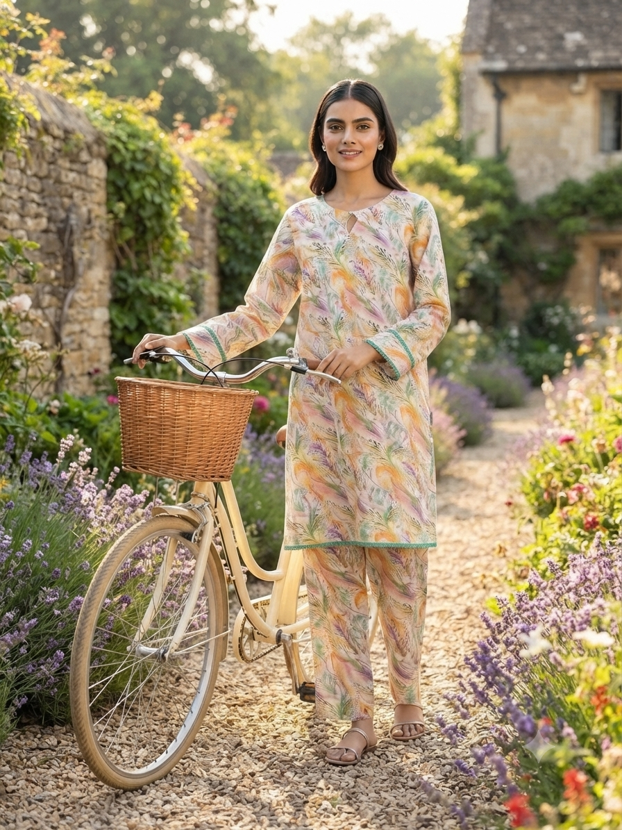 2 PIECE LAWN SUIT STITCHED