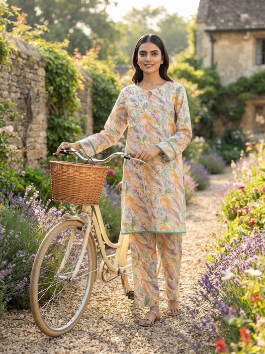 2 PIECE LAWN SUIT STITCHED