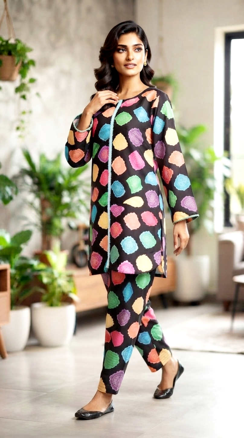2 PIECE LAWN SUIT STITCHED