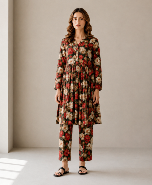 2 PIECE LAWN SUIT STITCHED
