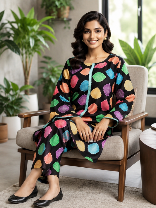 2 PIECE LAWN SUIT STITCHED