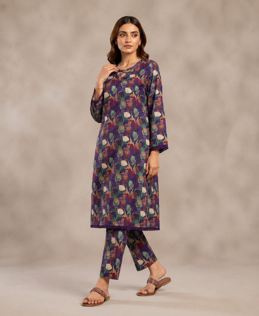2 PIECE LAWN SUIT STITCHED