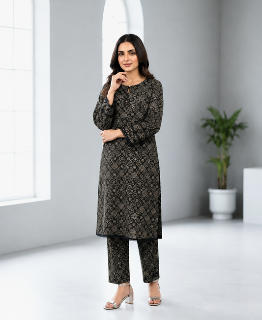 2 PIECE LAWN SUIT STITCHED