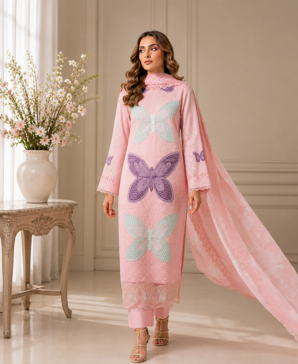 3 PIECE LAWN EMBROIDERED SUIT UNSTITCHED