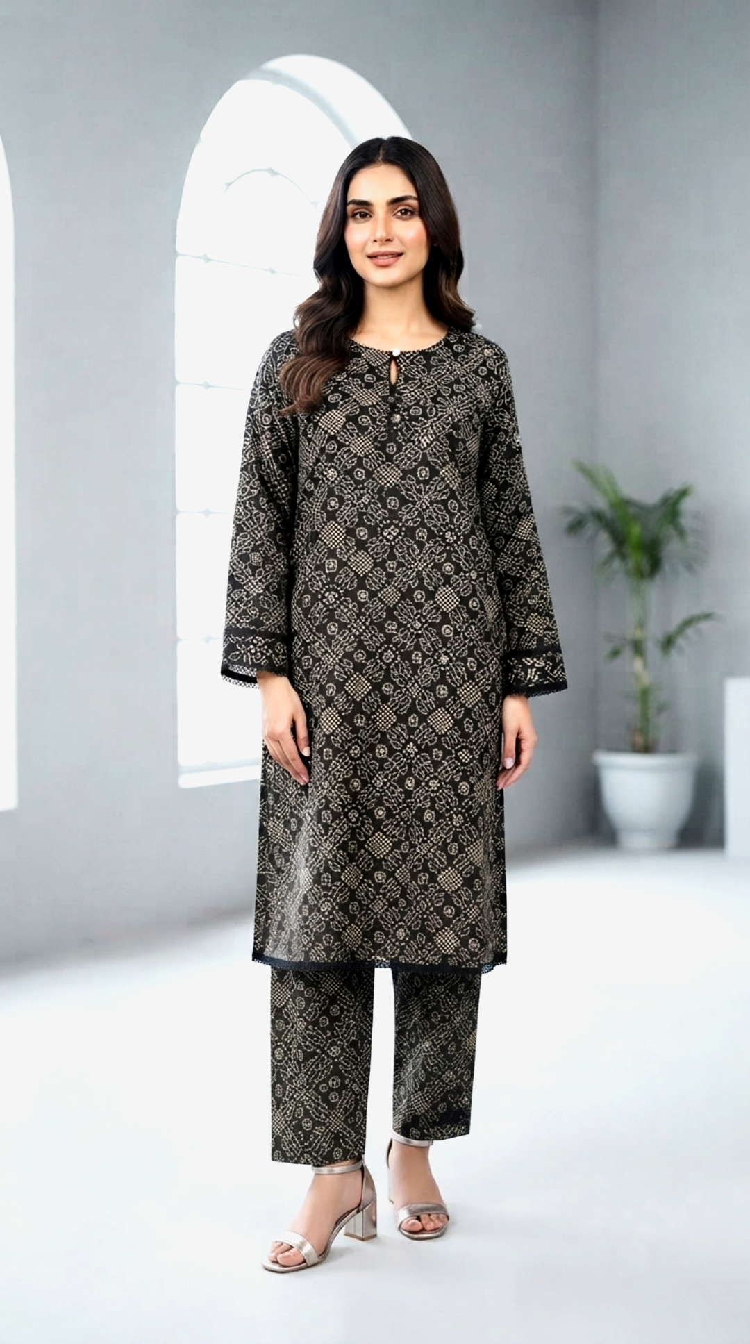 2 PIECE LAWN SUIT STITCHED