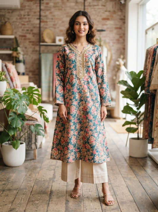 2 PIECE LAWN SUIT STITCHED
