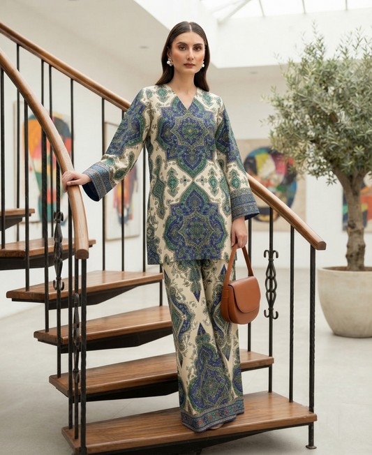 2 PIECE LAWN SUIT STITCHED