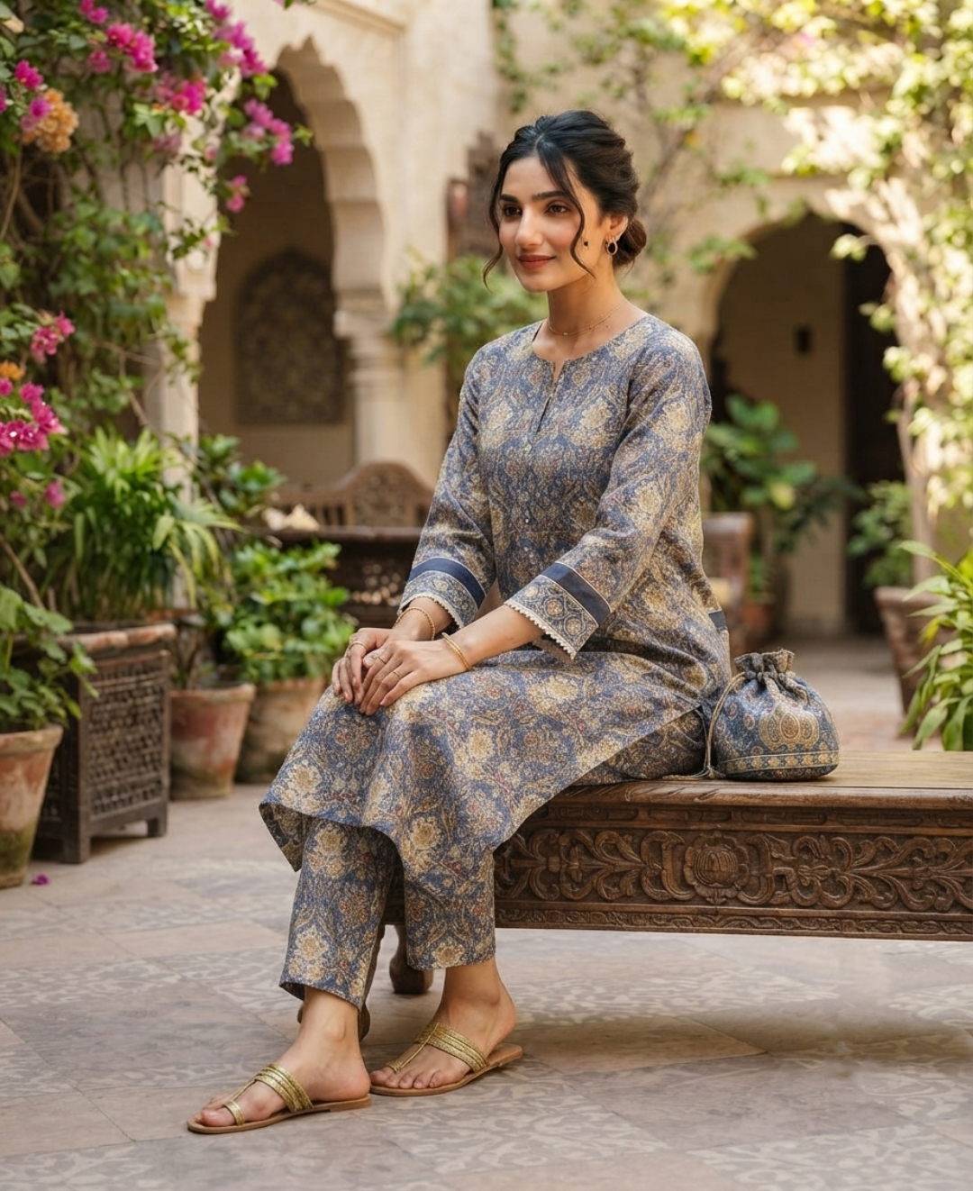 2 PIECE LAWN SUIT STITCHED