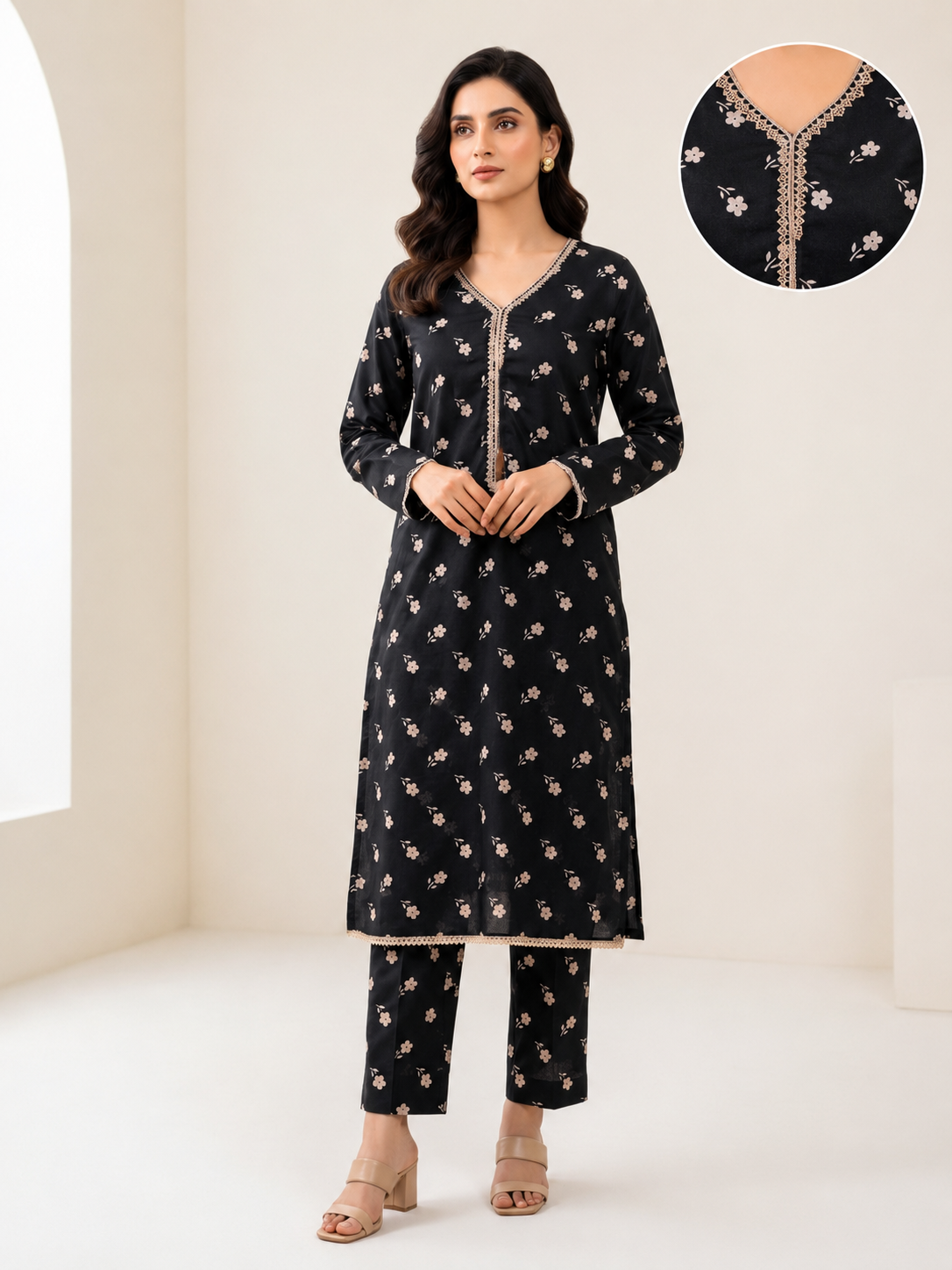 2 PIECE LAWN SUIT STITCHED