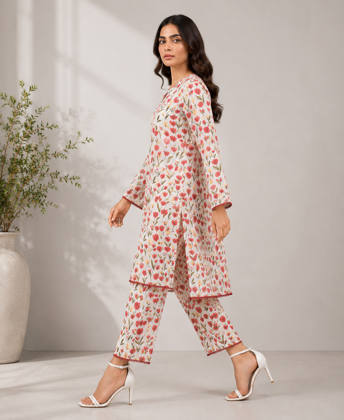 2 PIECE LAWN SUIT STITCHED
