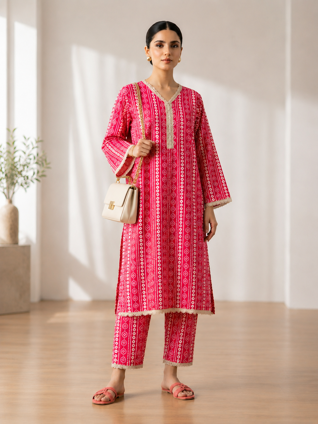 2 PIECE LAWN SUIT STITCHED