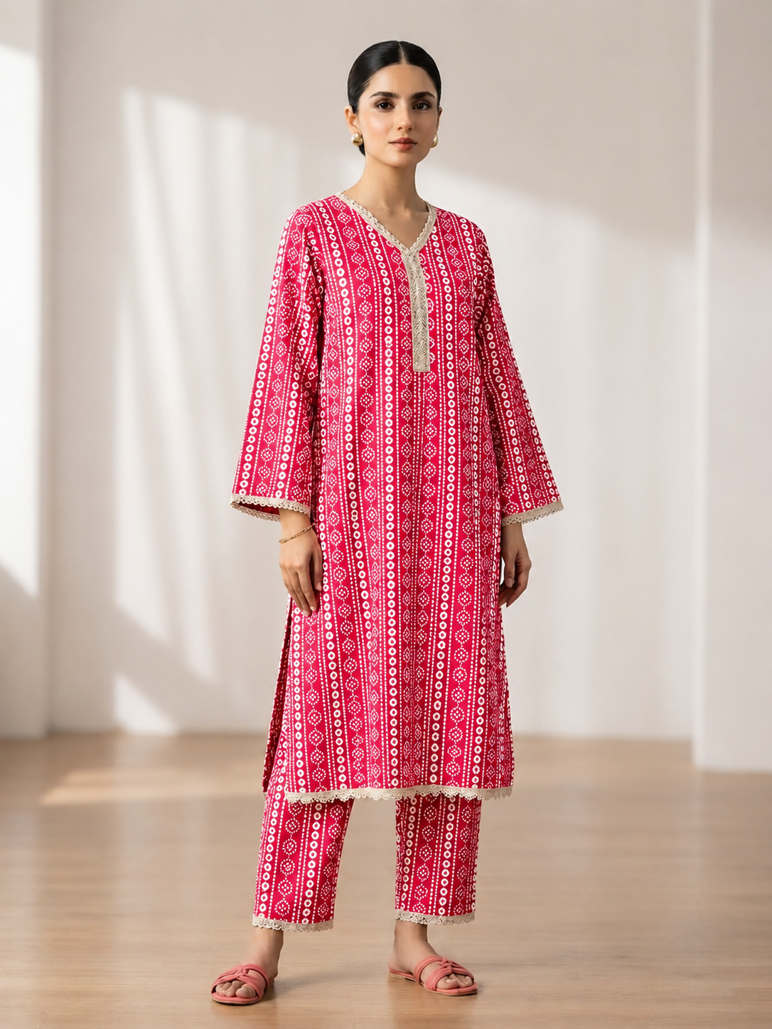 2 PIECE LAWN SUIT STITCHED