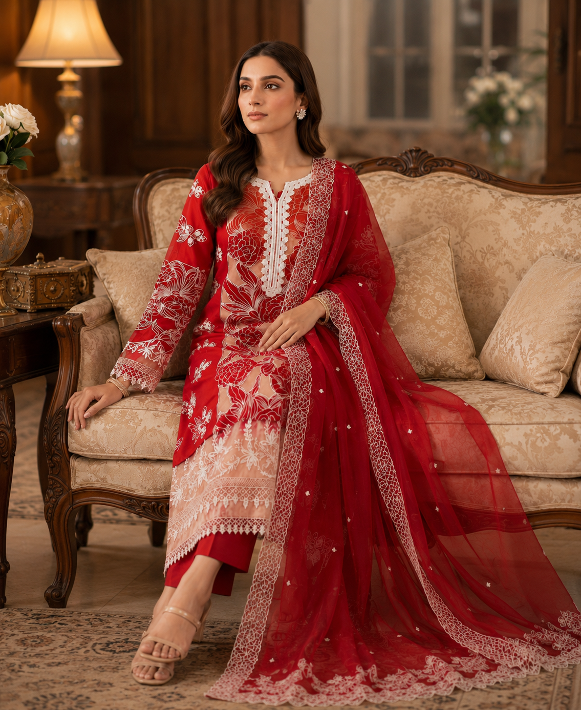 3 PIECE LAWN EMBROIDERED SUIT UNSTITCHED