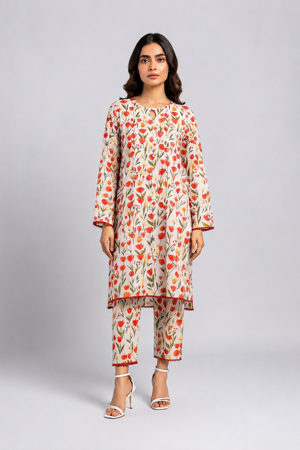 2 PIECE LAWN SUIT STITCHED
