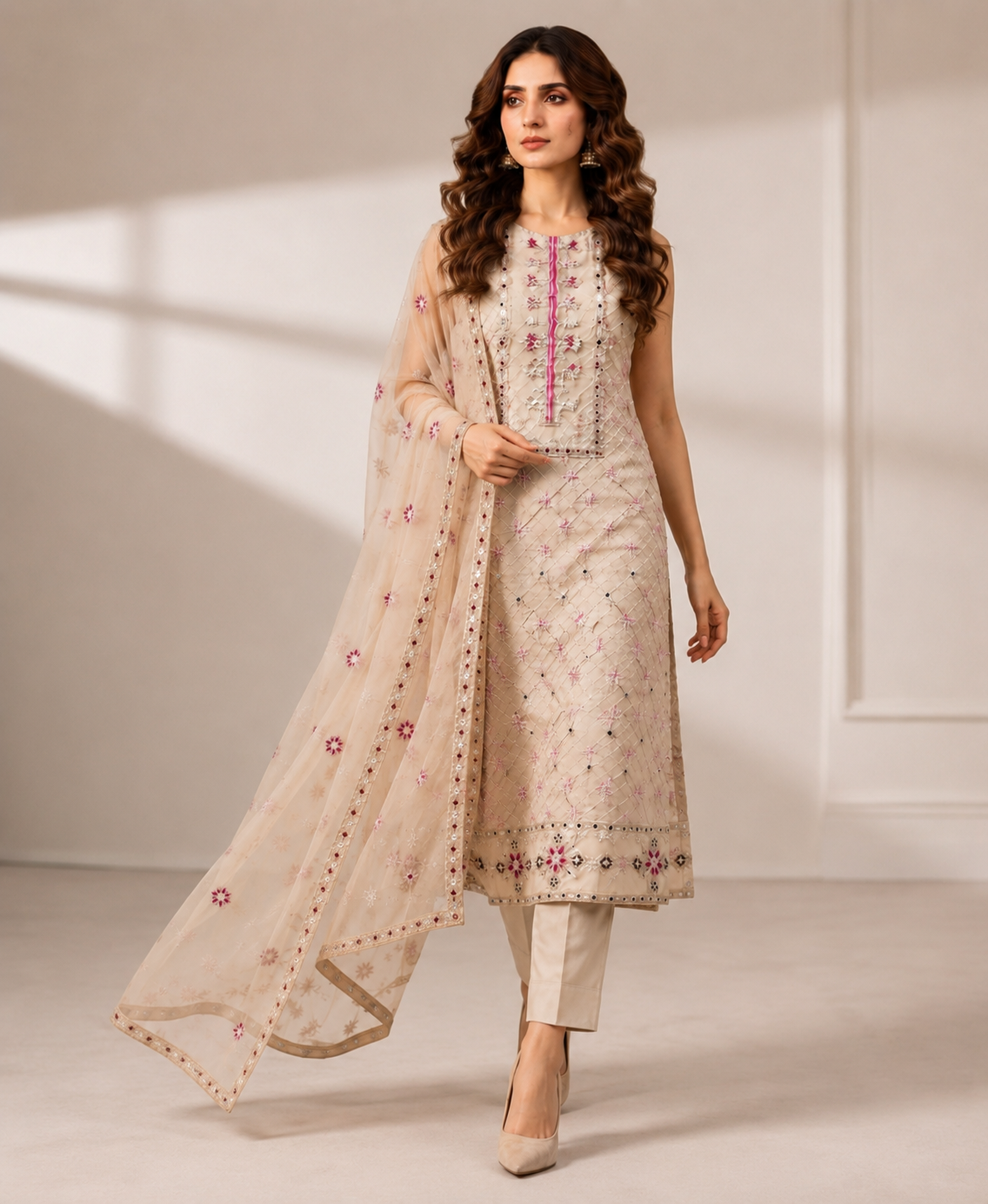 3 PIECE LAWN EMBROIDERED SUIT UNSTITCHED