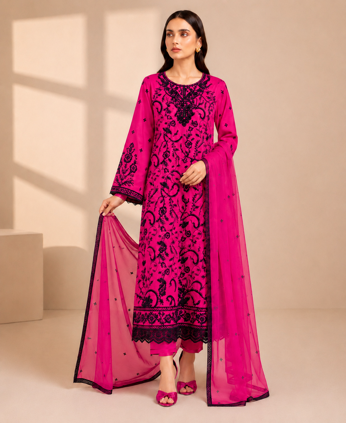 3 PIECE LAWN EMBROIDERED SUIT UNSTITCHED