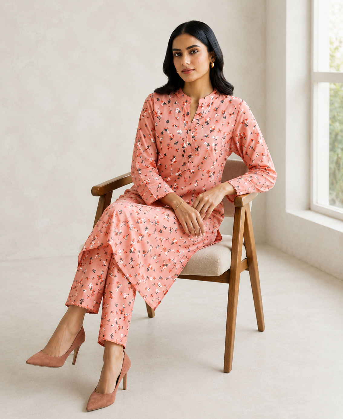 2 PIECE LAWN SUIT STITCHED