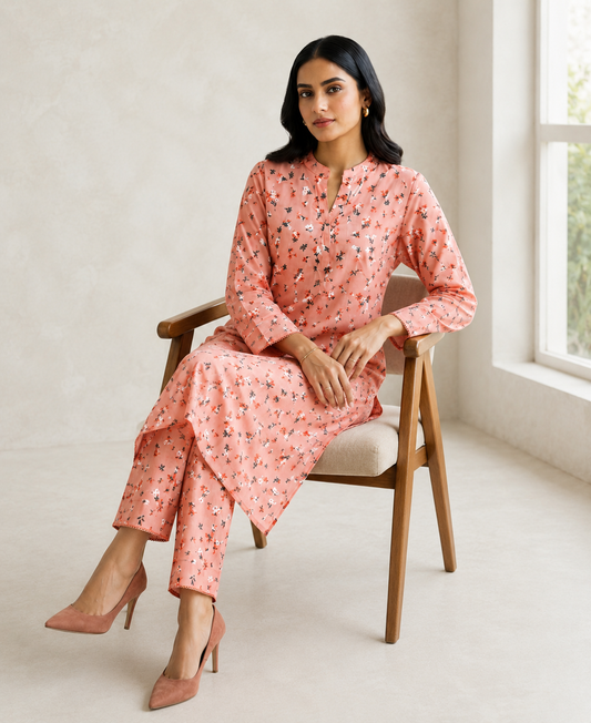 2 PIECE LAWN SUIT STITCHED