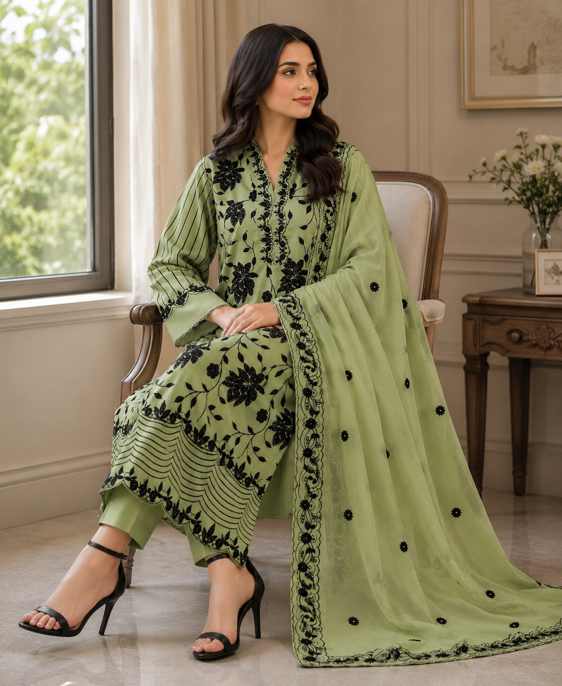 3 PIECE LAWN EMBROIDERED SUIT UNSTITCHED
