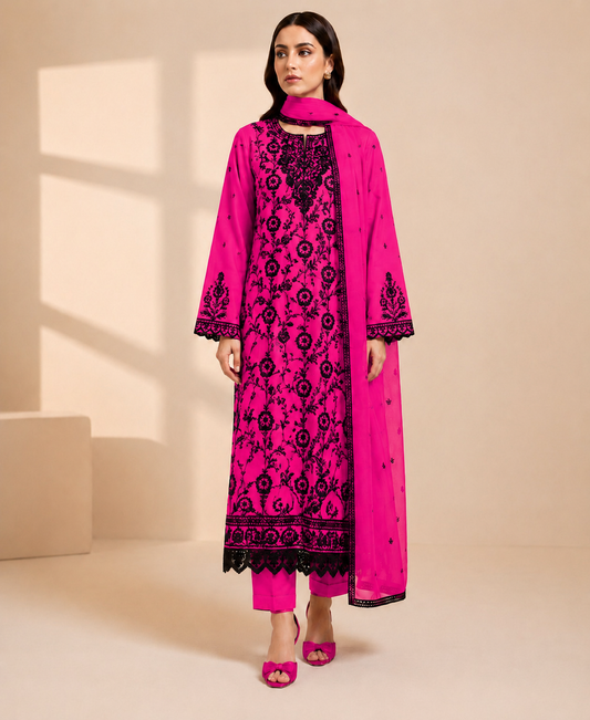 3 PIECE LAWN EMBROIDERED SUIT UNSTITCHED