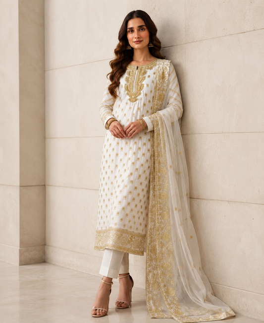 3 PIECE LAWN EMBROIDERED SUIT UNSTITCHED