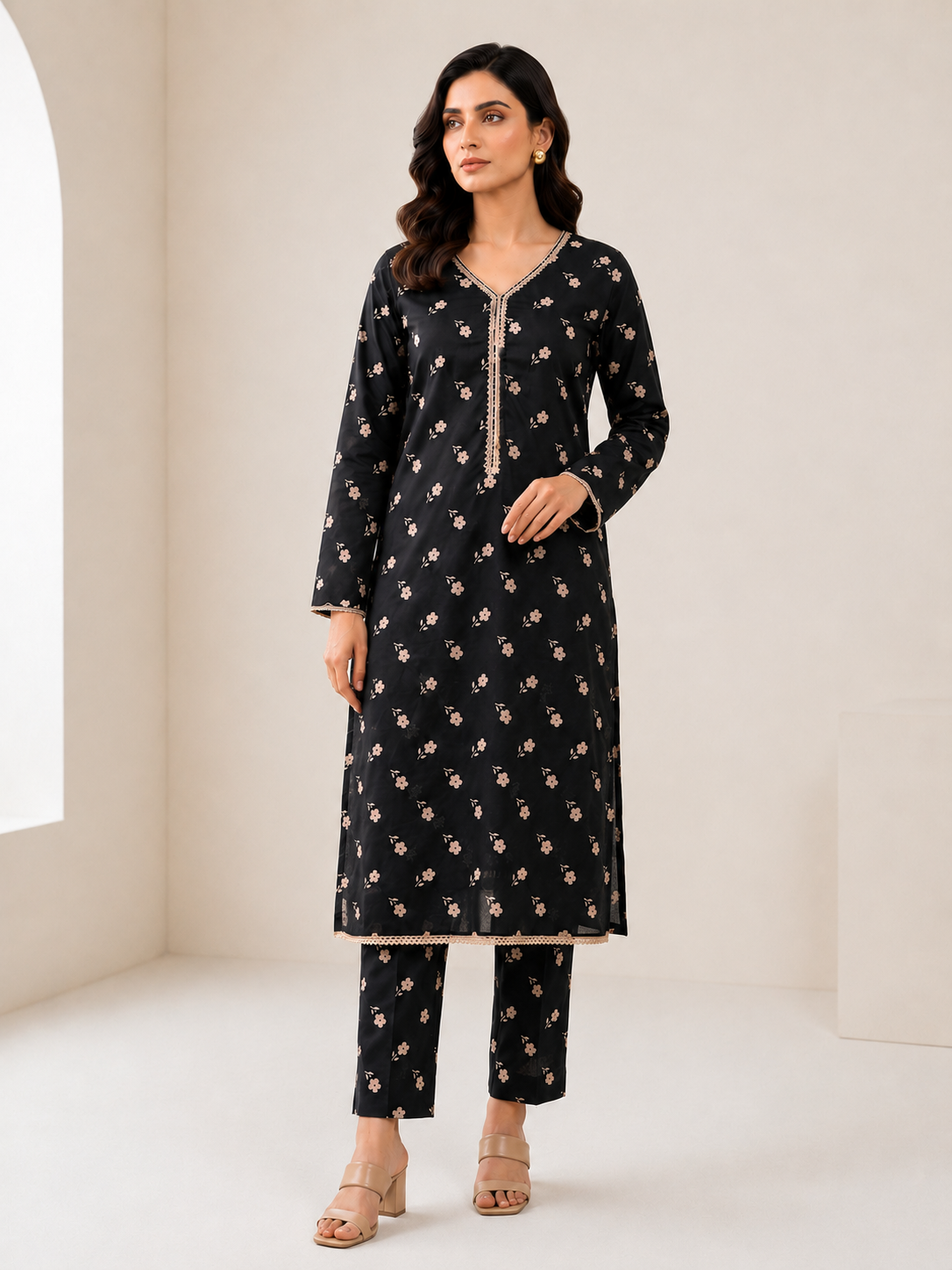 2 PIECE LAWN SUIT STITCHED
