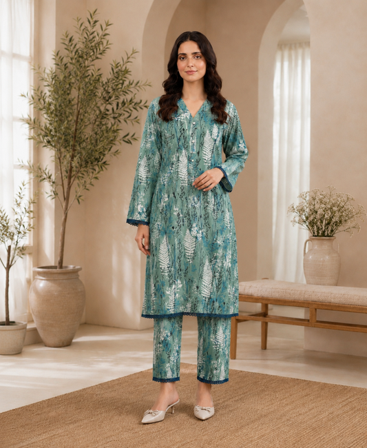 2 PIECE LAWN SUIT STITCHED
