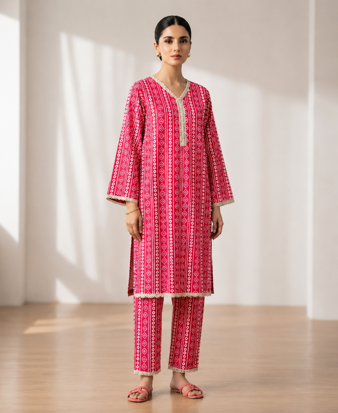 2 PIECE LAWN SUIT STITCHED