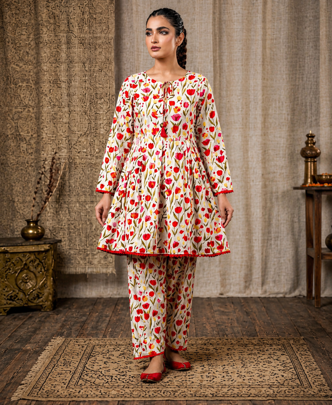 2 PIECE LAWN SUIT STITCHED