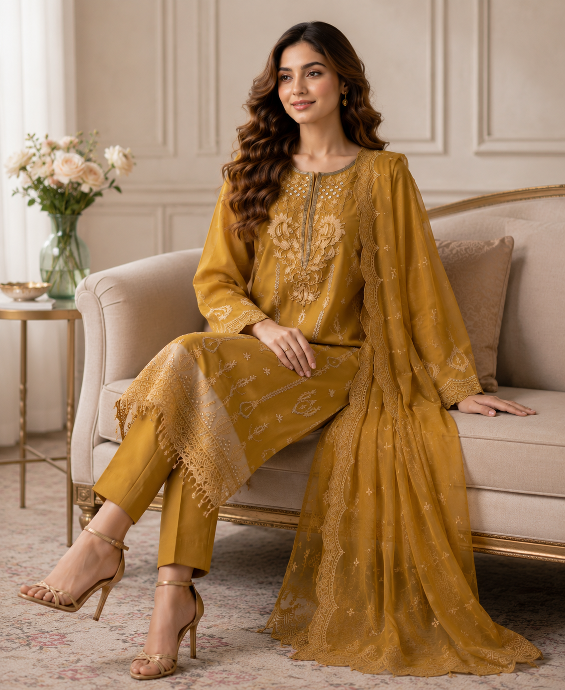3 PIECE LAWN EMBROIDERED SUIT UNSTITCHED