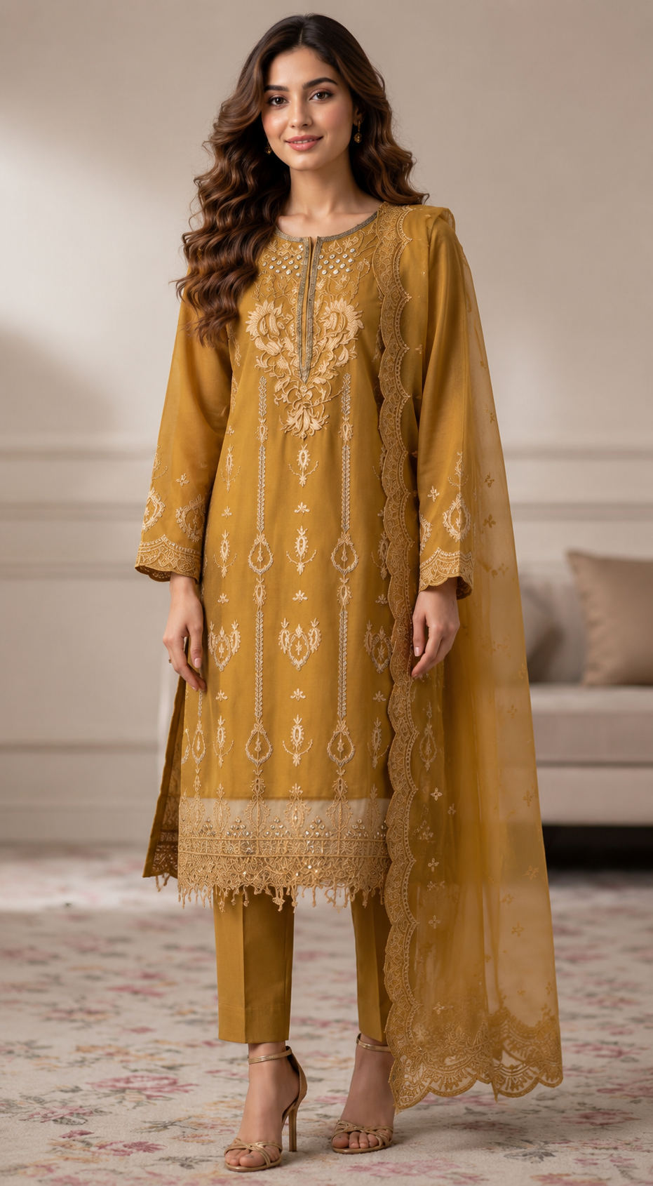 3 PIECE LAWN EMBROIDERED SUIT UNSTITCHED