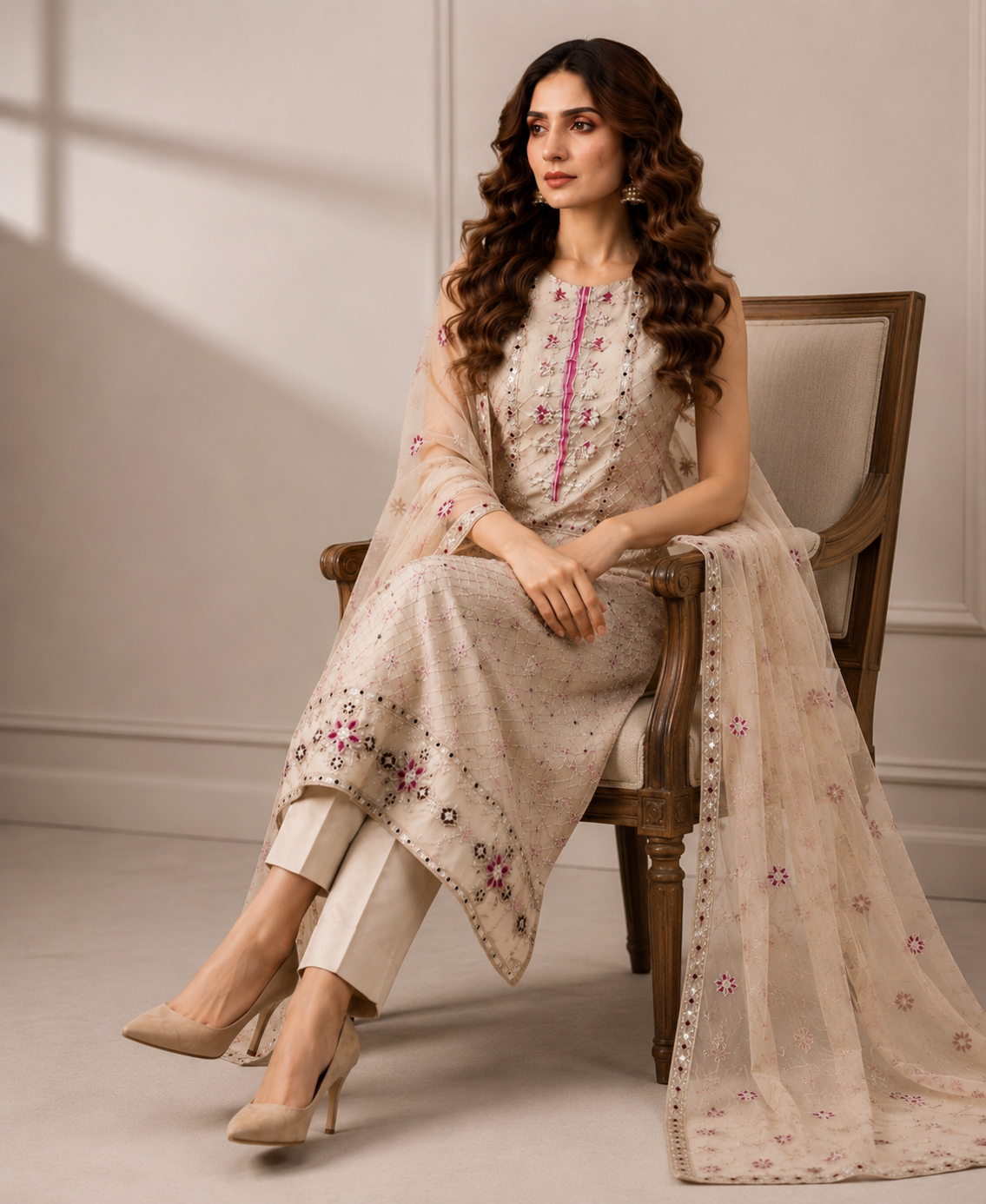 3 PIECE LAWN EMBROIDERED SUIT UNSTITCHED