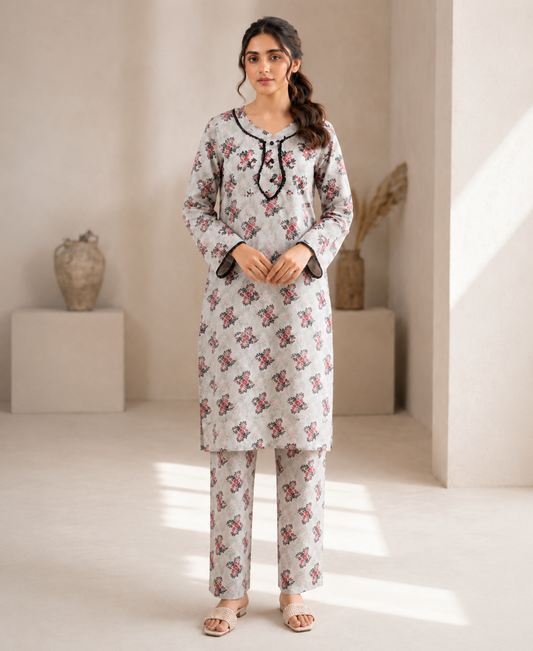 2 PIECE LAWN SUIT STITCHED