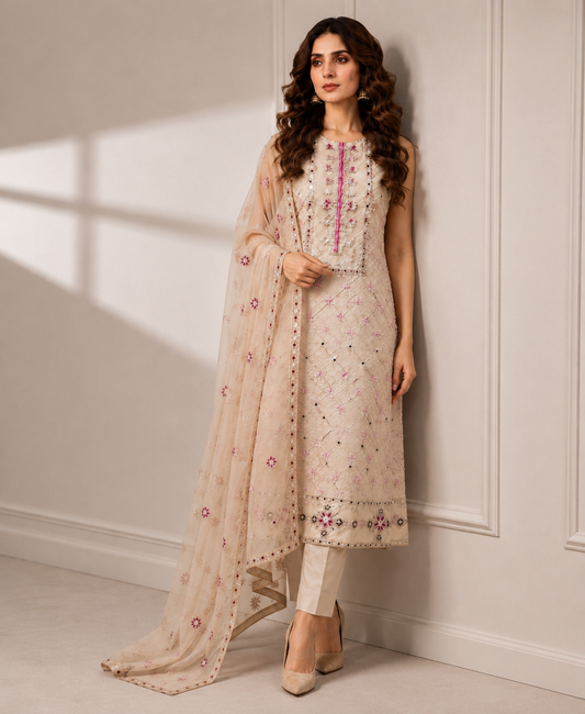 3 PIECE LAWN EMBROIDERED SUIT UNSTITCHED