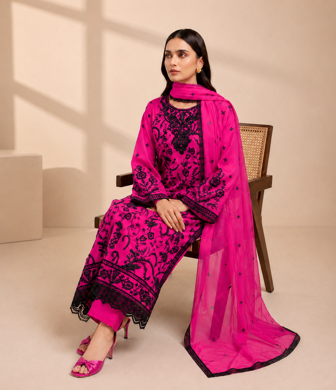 3 PIECE LAWN EMBROIDERED SUIT UNSTITCHED
