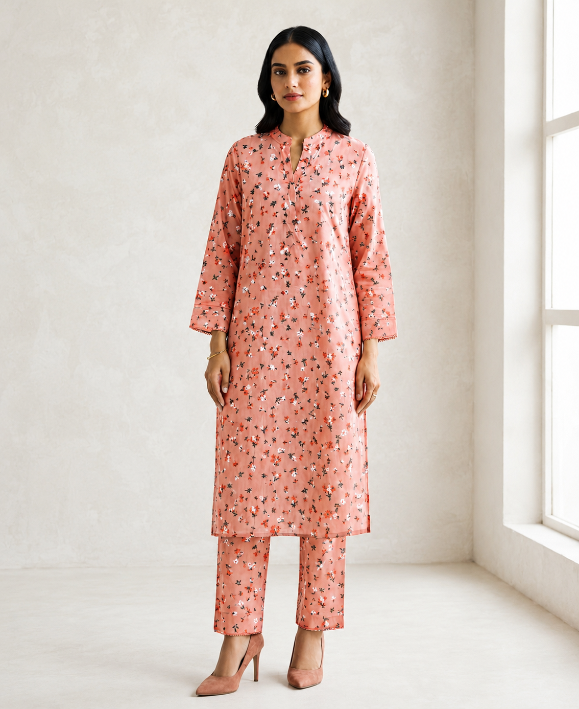 2 PIECE LAWN SUIT STITCHED