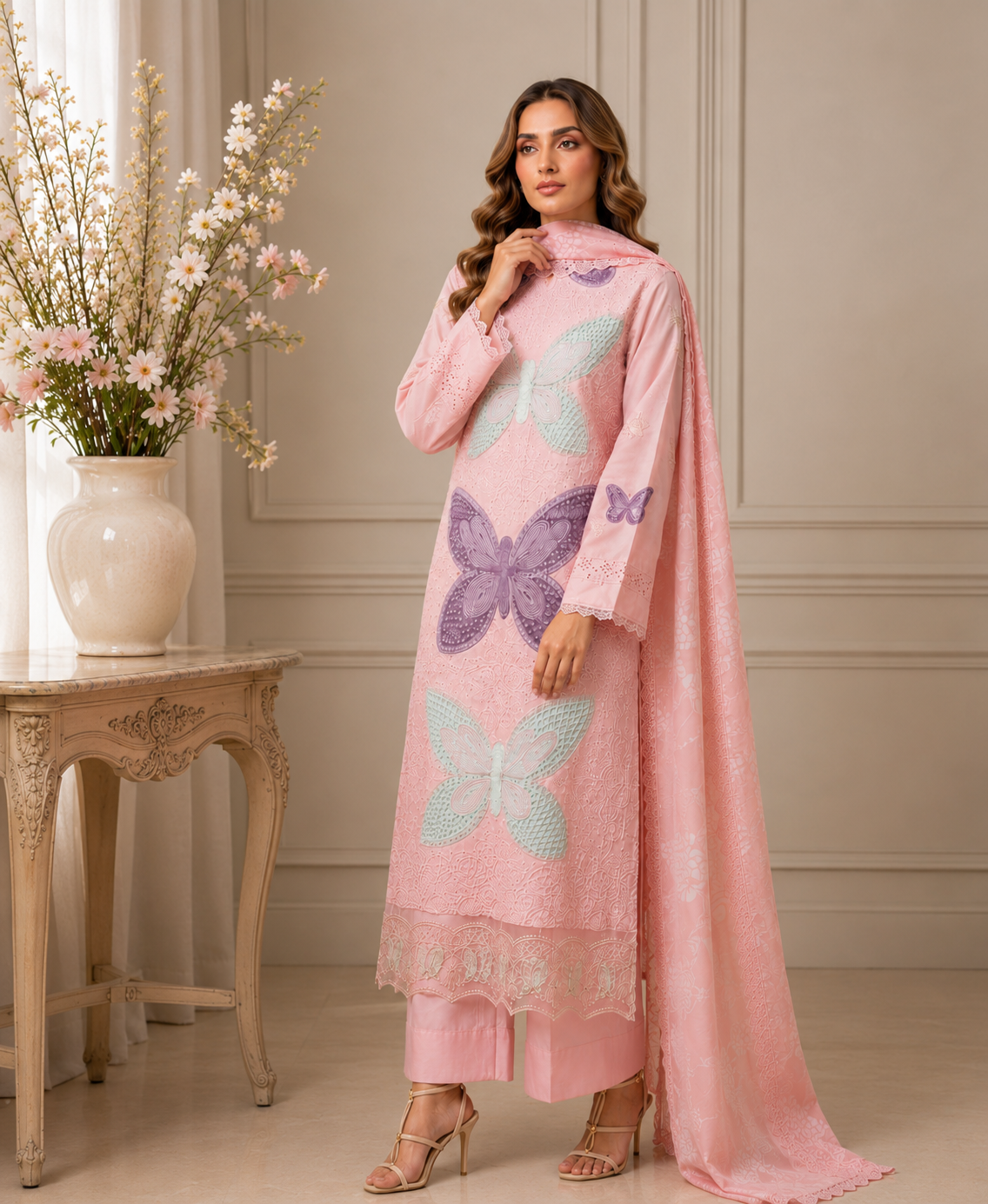 3 PIECE LAWN EMBROIDERED SUIT UNSTITCHED