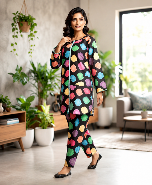 2 PIECE LAWN SUIT STITCHED