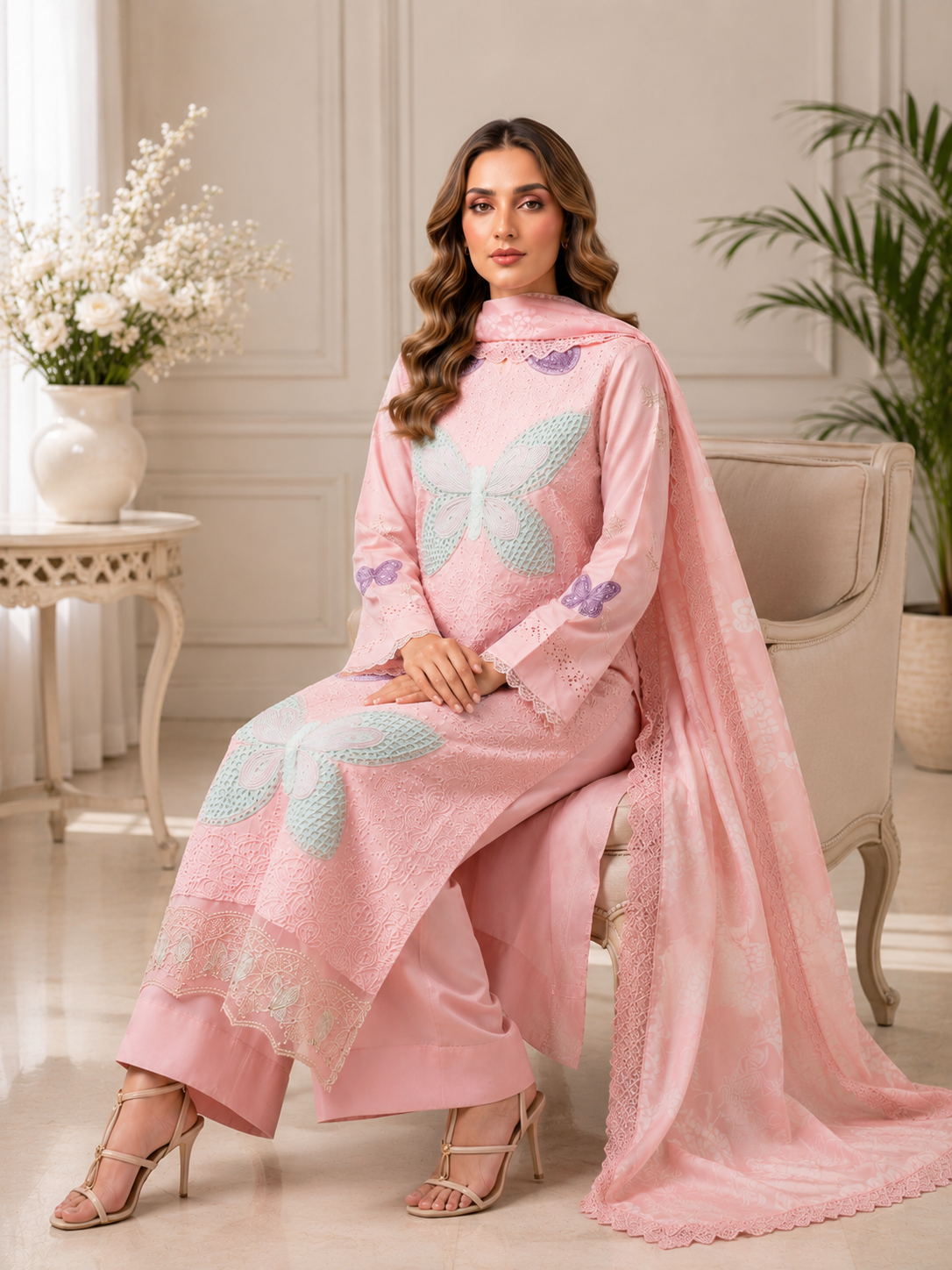 3 PIECE LAWN EMBROIDERED SUIT UNSTITCHED